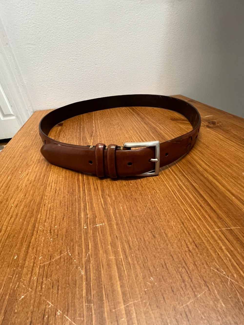 Men's Brown Leather Belt 38W x 47" Long